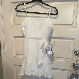 City Studio White Ruffle Dress